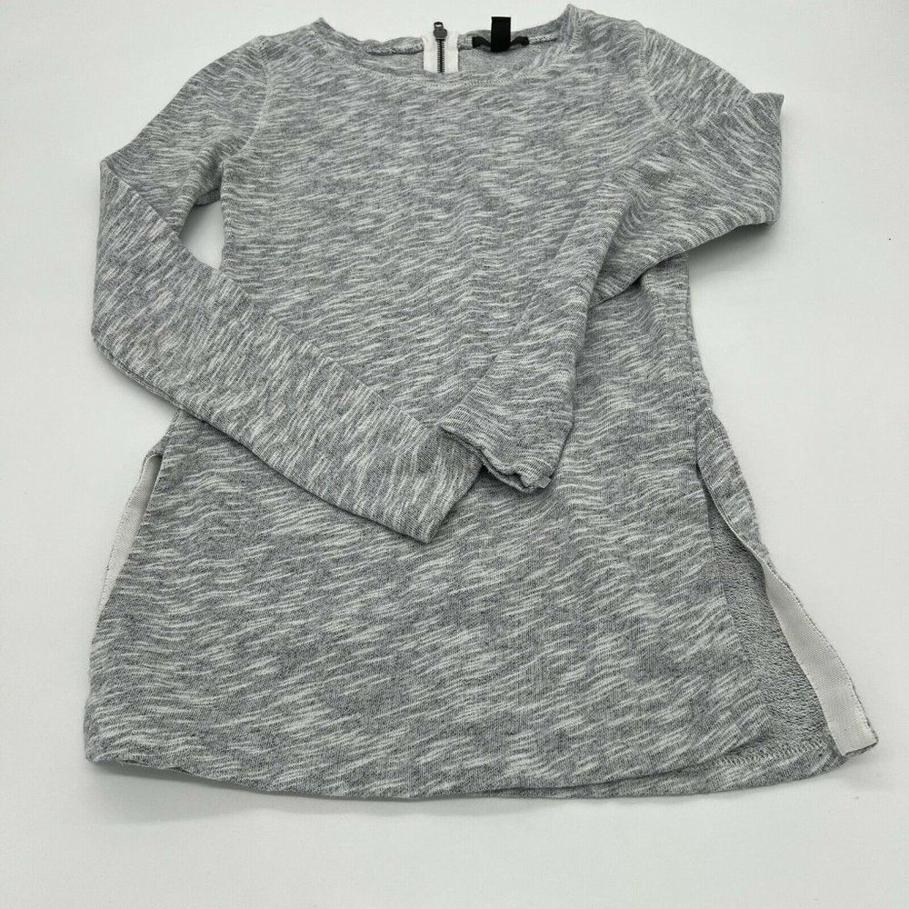 J. Crew Heathered Gray side slit back zip pullover sweater XXS